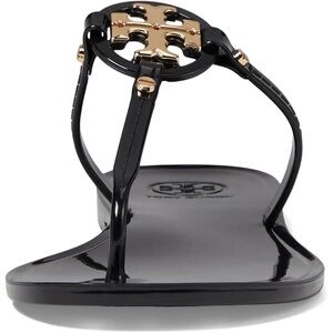 NWOT Tory Burch Black and Gold Miller Sandals Sz 8